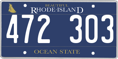 RI license plate 472303