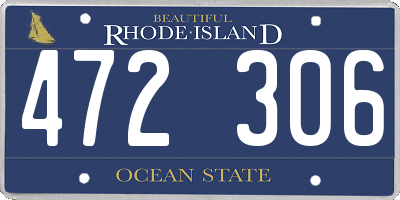 RI license plate 472306