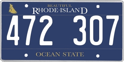 RI license plate 472307