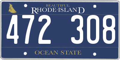 RI license plate 472308