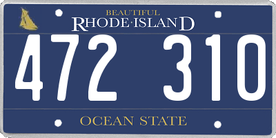 RI license plate 472310