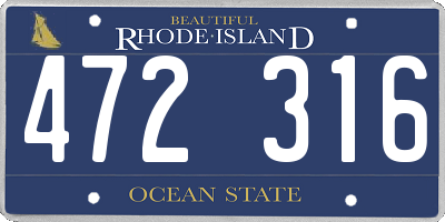 RI license plate 472316