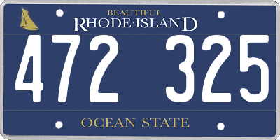 RI license plate 472325