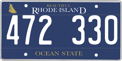 RI license plate 472330