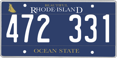 RI license plate 472331