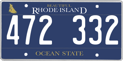 RI license plate 472332