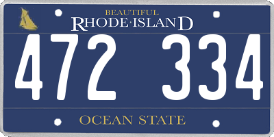 RI license plate 472334