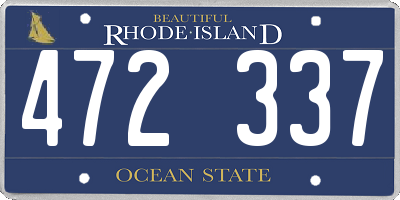 RI license plate 472337