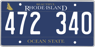 RI license plate 472340
