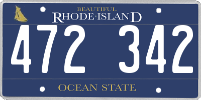 RI license plate 472342