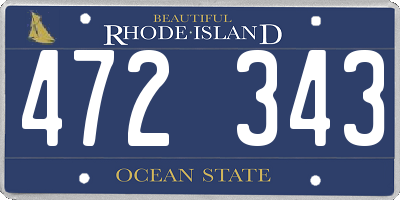 RI license plate 472343