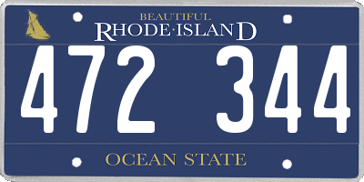 RI license plate 472344