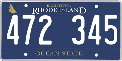 RI license plate 472345