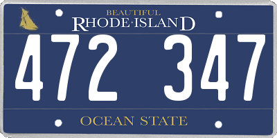RI license plate 472347