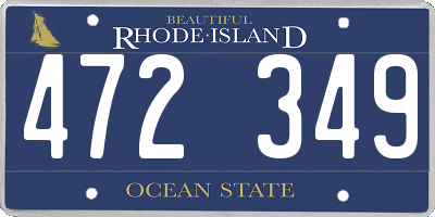 RI license plate 472349