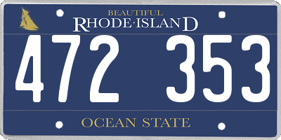 RI license plate 472353