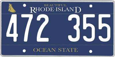 RI license plate 472355