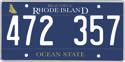 RI license plate 472357