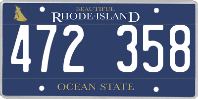 RI license plate 472358