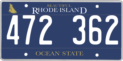 RI license plate 472362