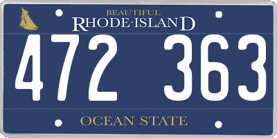 RI license plate 472363