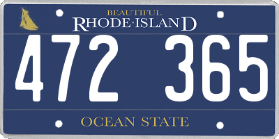 RI license plate 472365