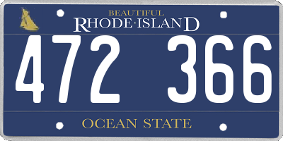 RI license plate 472366