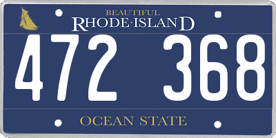 RI license plate 472368