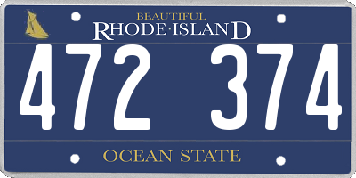 RI license plate 472374