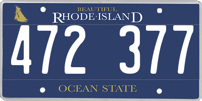 RI license plate 472377