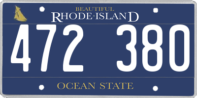 RI license plate 472380