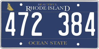 RI license plate 472384