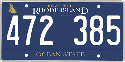 RI license plate 472385