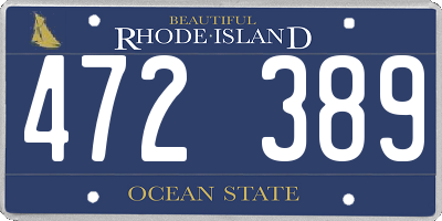 RI license plate 472389