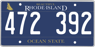 RI license plate 472392
