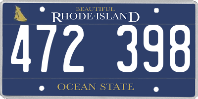 RI license plate 472398