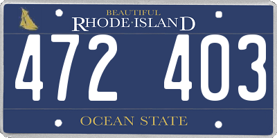 RI license plate 472403