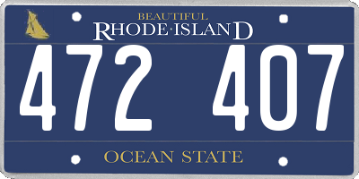 RI license plate 472407