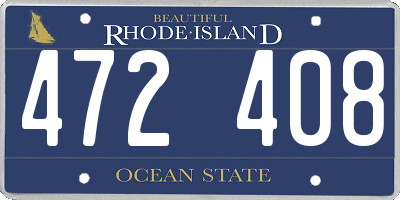 RI license plate 472408