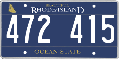 RI license plate 472415