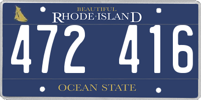 RI license plate 472416