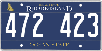 RI license plate 472423