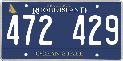 RI license plate 472429