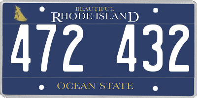 RI license plate 472432