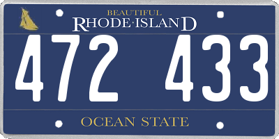 RI license plate 472433