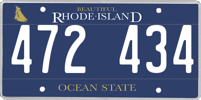 RI license plate 472434