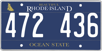 RI license plate 472436