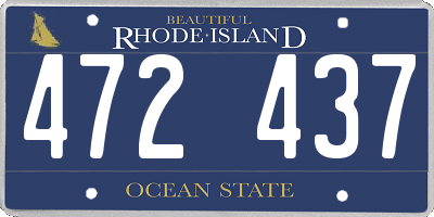 RI license plate 472437