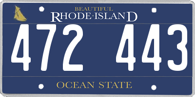 RI license plate 472443
