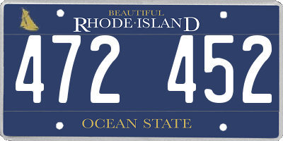 RI license plate 472452